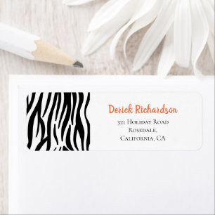 50 & Fabulous 50th Birthday Black Tiger Stripes Return Address Label
