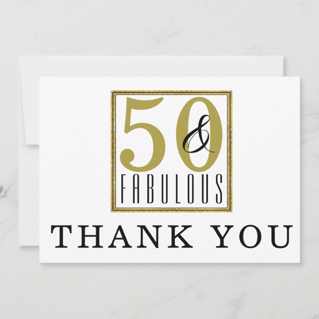 50 & Fabulous | 50th Birthday Party Thank You Card (Front)