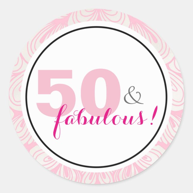 50 & Fabulous 50th Birthday Stickers (Front)