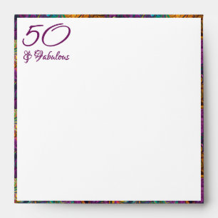 50 & Fabulous Abstract Custom PURPLE Envelope