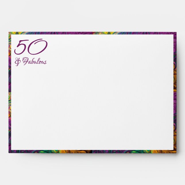 50 & Fabulous Abstract PURPLE Custom Envelope (Front)