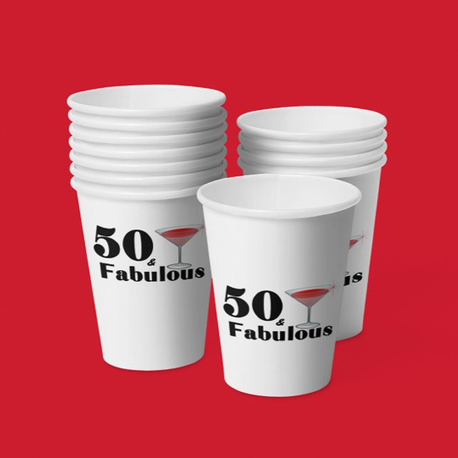50 & Fabulous Birthday Babe Paper Cups (Creator Uploaded)