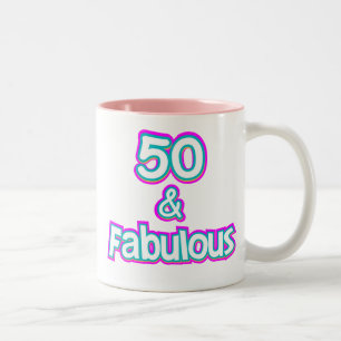 50 & Fabulous Birthday Gifts Two-Tone Coffee Mug