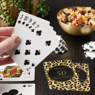 50 Fabulous Birthday Leopard Print Playing Cards