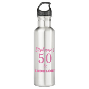 50 Fabulous Birthday Name Monogram Gift Favor 2025 710 Ml Water Bottle