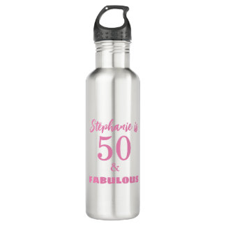 50 Fabulous Birthday Name Monogram Gift Favour 202 710 Ml Water Bottle