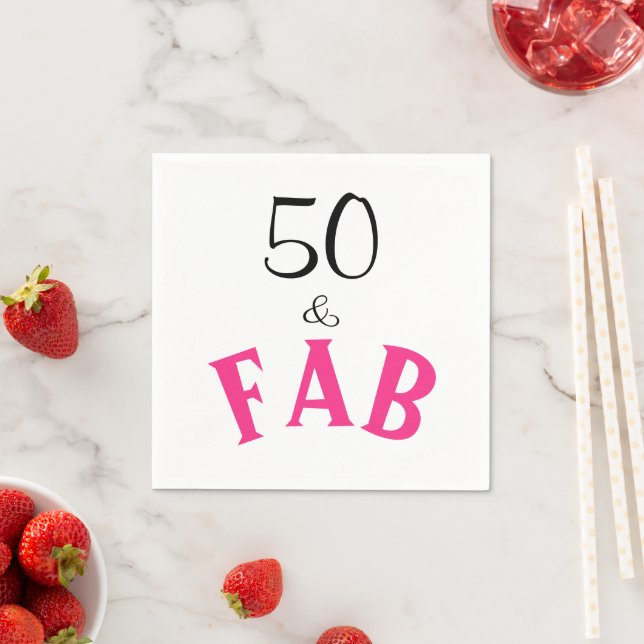 50 & Fabulous Birthday Napkin (Insitu)