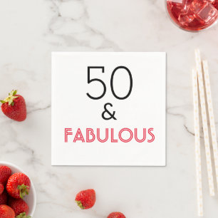 50 & Fabulous Birthday Napkin
