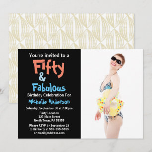 50 & Fabulous Birthday Party Invitation