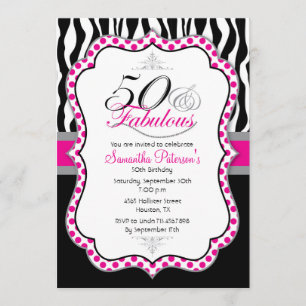 50 & Fabulous Birthday Party Invitation