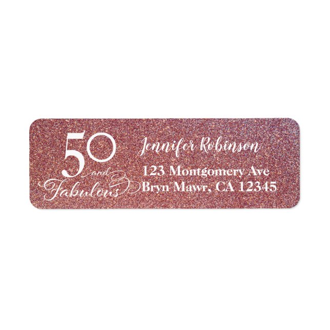 50 Fabulous Birthday Return Address Return Address Label (Front)