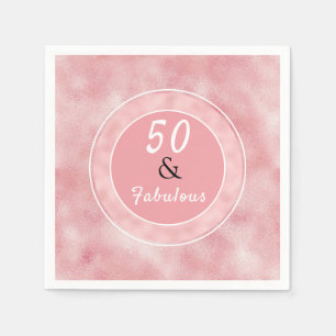 50 & Fabulous Blush Pink Elegant Typography  Napkin