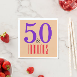50 & Fabulous Chic Milestone Birthday Napkin