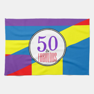 50 & Fabulous Colourful Tea Towel