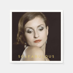 50 & Fabulous   Custom Photo Paper Napkin