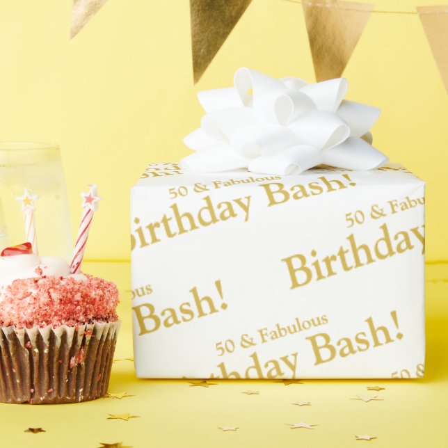 50 & Fabulous Customisable Wrapping Paper (Birthday Party)