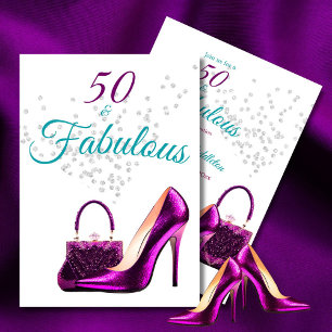 50 Fabulous Elegant Glitter Shoe Birthday Invitation