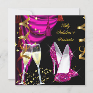 50 Fabulous & Fantastic Pink Champagne Party Invitation