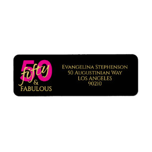 50 Fabulous Fiftieth Birthday Return Address Label