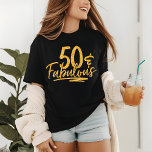 50 & Fabulous Gold Glitter 50th Birthday Sparkle Tri-Blend Shirt<br><div class="desc">This modern design features the text "50 & Fabulous" in gold glitter calligraphy script. Perfect as a gift or for a 50th birthday party.</div>