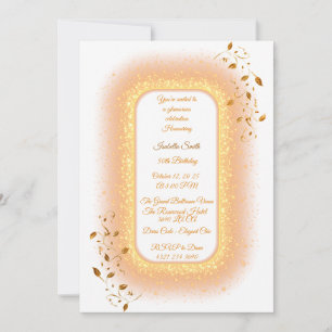 50&Fabulous Golden Birthday Invitation 