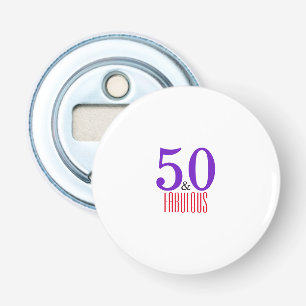 50 & Fabulous I Elegant 50th Birthday Party Bottle Opener