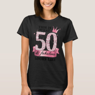50 & Fabulous I Pink White Party Group Candid Phot T-Shirt