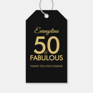 50 Fabulous Modern Black Gold Thank You Gift Tags