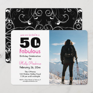 "50 & Fabulous" Party Invitation with Colour Photo