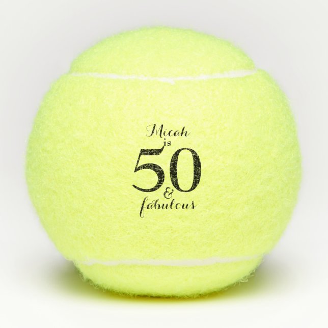  50 & Fabulous Personalised Tennis Ball (Front)