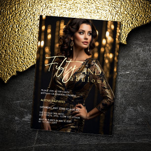 50 & Fabulous Photo Black Gold