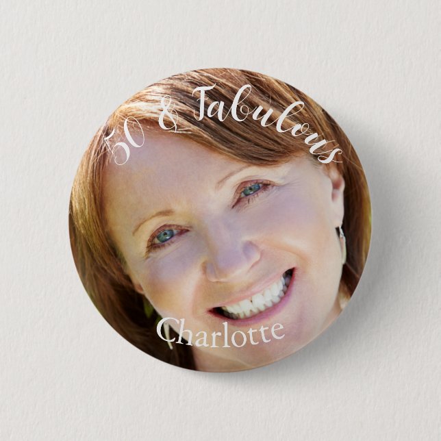 50 & Fabulous Photo II Button (Front)