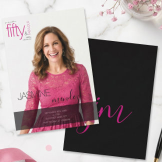 50 & Fabulous Photo Overlay monogram Birthday Invitation