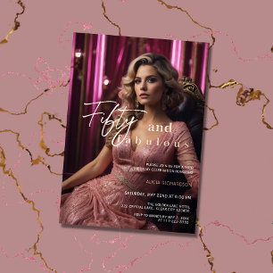 50 & Fabulous Photo Pink Rose Gold