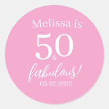 50 Fabulous Pink 50th Birthday Party Personalised 