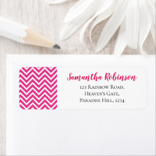 50 & Fabulous Pink Chevron Return Address Label