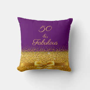 50 fabulous purple gold bow cushion