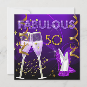 50 Fabulous Purple Gold Champagne Shoes Invitation