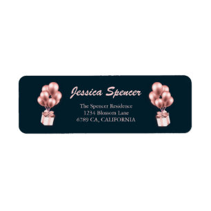 50 & Fabulous Rose Gold Birthday Return Address Label