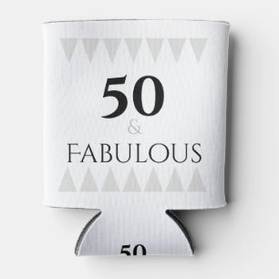 50 & Fabulous stylish Silver Black Can Cooler