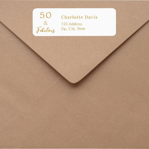 50 Fabulous white gold Return Address Label