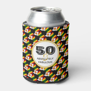 50 Fabulous ZIMBABWE Scripture Monogram Black Can Cooler