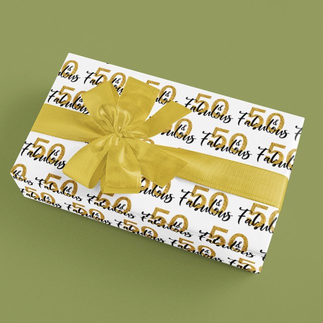 50 Fifty and Fabulous 50th Birthday Wrapping Paper (Creator Uploaded)