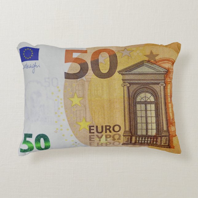 50€ Fifty euros bank note Decorative Cushion (Front)