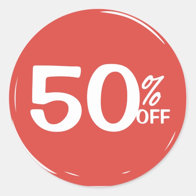 50% Fifty Percent OFF Discount Sale Classic Round Sticker (Front)