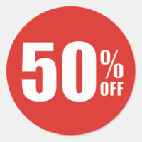 50% Fifty Percent OFF Discount Sale Sticker