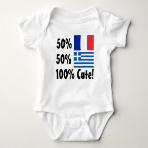 50% French 50% Greek 100% Cute Baby Bodysuit