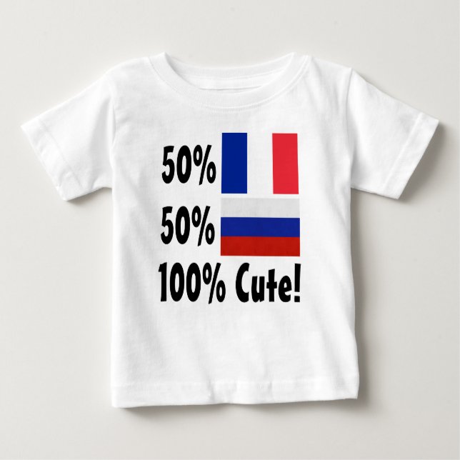 50% French 50% Russian 100% Cute Baby T-Shirt (Front)