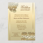 50 golden anniversary invitation<br><div class="desc">50 years together golden anniversary invitation with chic and luxury gold design flowers</div>