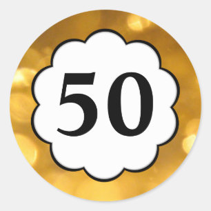 50 - Golden Numbers Sticker